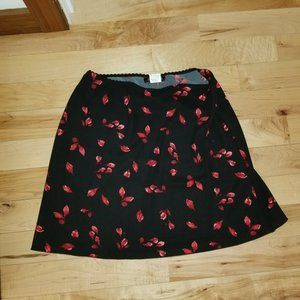 Black floral skirt